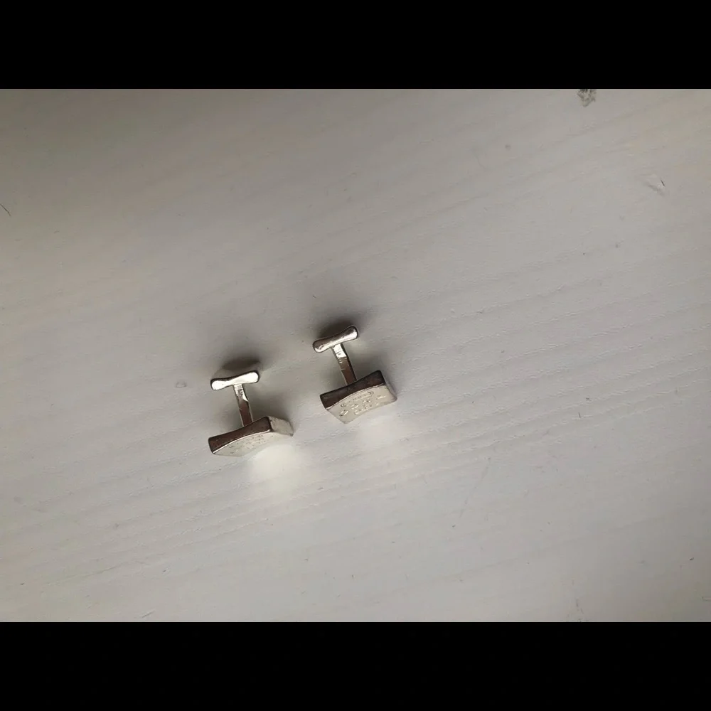 Tiffany & Co. Silver Square Logo Cuff Links